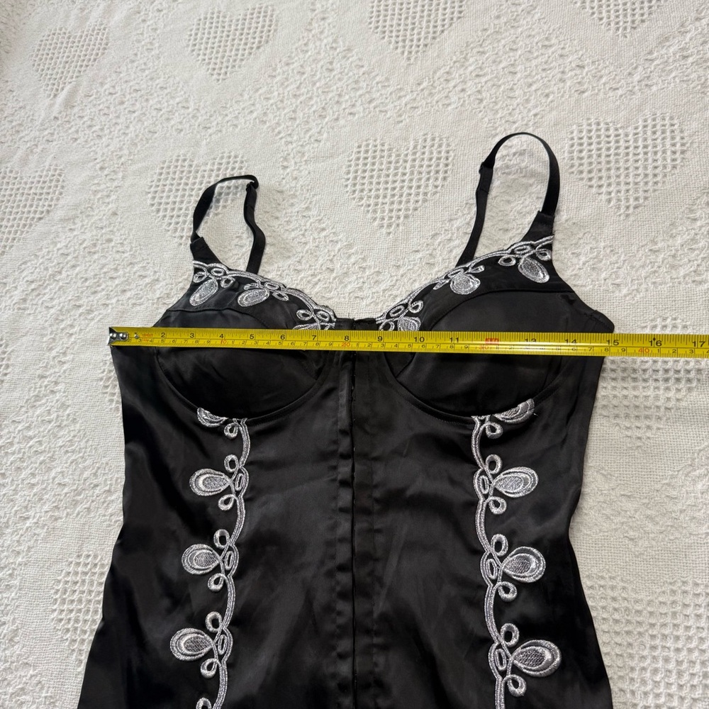 Y2K Charlotte Russe Silky Embroidered Bustier Top (L) - Picture 6 of 7